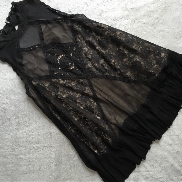 Free People Dresses & Skirts - Free People Angel Lace Shift Dress Black Medium